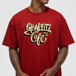 Camiseta Graffiti com Café - Vermelha
