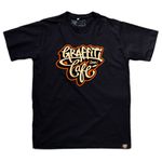 Camiseta Graffiti com Café - Preta