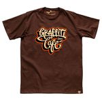 Camiseta Graffiti com Café - Marrom