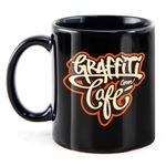 Caneca Graffiti com Café - Porcelana Preta