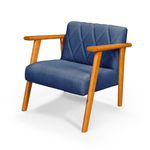 Poltrona Para Sala, Escritório ou Recepção em Linho Azul
