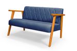 Sofá 2 Lugares Para Sala ou Recepção em Linho Azul - Madri