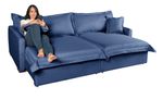 Sofá Cama Retrátil e Reclinável Living Bali em Linho Azul 2,18m