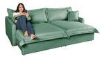 Sofá Cama Retrátil e Reclinável Living Bali em Linho Verde 2,18m
