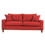 Sofá 3 Lugares Vermelho Istambul Living em Courino Tipo A (Corano)