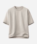 Camiseta Oversized Areia Masculina Gola Alta – Premium e Estruturada