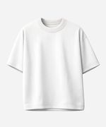 Camiseta Oversized Branca Masculina Gola Alta – Premium e Estruturada