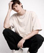 Camiseta Oversized Premium Areia Masculina – 100% Algodão Visual Moderno