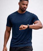 Camiseta Run Fitness Azul Masculina 100% Poliamida – Toque Gelado, Leveza Extrema