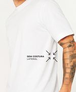 Camiseta Masculina Premium Branco Sem Costura Lateral – 100% Algodão Caimento Natural 