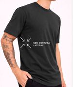 Camiseta Masculina Premium Cinza Escuro Sem Costura Lateral – 100% Algodão Caimento Natural