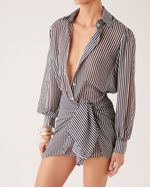 VESTIDO ALANE LISTRADO PRETA 