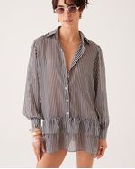 VESTIDO ALANE LISTRADO PRETA 