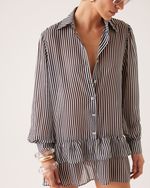 VESTIDO ALANE LISTRADO PRETA 