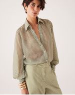 Camisa Luisa Listrada Verde Toscana