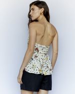 CORSET DE LINHO ESTAMPADO GLORIA 