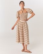 SAIA MIDI ESTAMPADA LINHO WAVES AYA