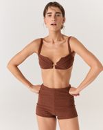 SHORT RETRÔ MARROM MARCELA 
