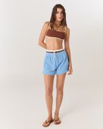 SHORT ELISE ATOALHADO AZUL 