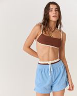 SHORT ELISE ATOALHADO AZUL 