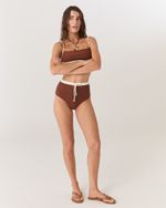 CALCINHA BIQUÍNI HOT PANTS MARROM LU 