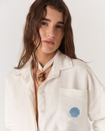CAMISA LINHO OFF WHITE BORDADA FERNANDA NEW