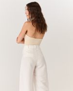 CALÇA ALFAIATARIA PANTALONA DE LINHO OFF WHITE VICKY NEW