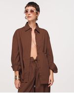 CAMISA CLEO MARROM CAPPUCCINO 