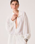 Camisa Meg Branca Animal Print 