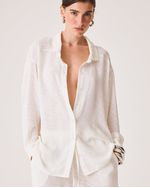 Camisa Meg Branca Animal Print 