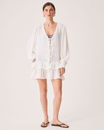 Vestido Eliz Branco Animal Print 
