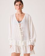 Vestido Eliz Branco Animal Print 