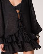 Vestido Eliz Preto Animal Print