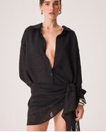 Saia Pareo Clair Preto Animal Print