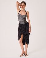 Vestido Mila Preto Animal Print