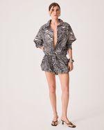 Short Balonê Maria Animal Print Zebra