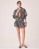 Short Balonê Maria Animal Print Zebra