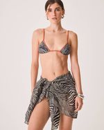Saia Pareô Aisha Animal Print Zebra