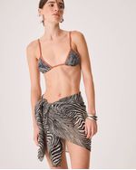 Saia Pareô Aisha Animal Print Zebra