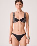 Top Biquini Pan Preto Animal Print