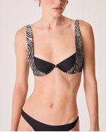 Top Biquini Pan Preto Animal Print
