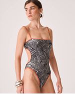 Maiô Celina Vies Cobre Animal Print Zebra
