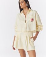 CAMISA CROPPED MANTEIGA DE LINHO GI