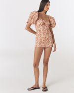 VESTIDO RETRÔ COM MANGAS BUFANTES ESTAMPADO PAISLEY ROBERTA NK