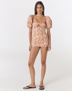 VESTIDO RETRÔ COM MANGAS BUFANTES ESTAMPADO PAISLEY ROBERTA NK