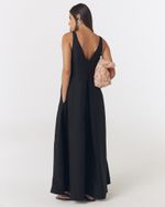 VESTIDO LONGO DE LINHO PRETO LORI 