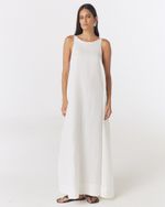 VESTIDO LONGO DE LINHO BRANCO LORI 