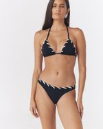 CALCINHA BIQUÍNI PRETA COM OFF WHITE ANNE NK 