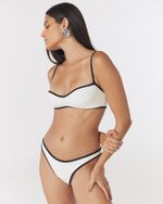 TOP BIQUÍNI OFF WHITE COM DETALHES EM PRETO LUNA NK C
