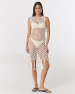 VESTIDO HANNA MIDI MACRAME OFF WHITE NK 